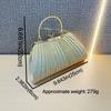 Pleated Evening Banquet Bag Large Capacity Ladies Clutch Bag Mini Shell Pattern Handbag  Women