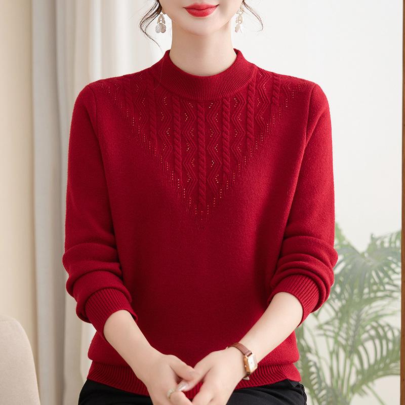 

Women s Winter Velvet High-Neck Top: Fashionable Clothing for Middle-Aged Women (40-60 Years) 3XL (Recommended 60-65 kg)