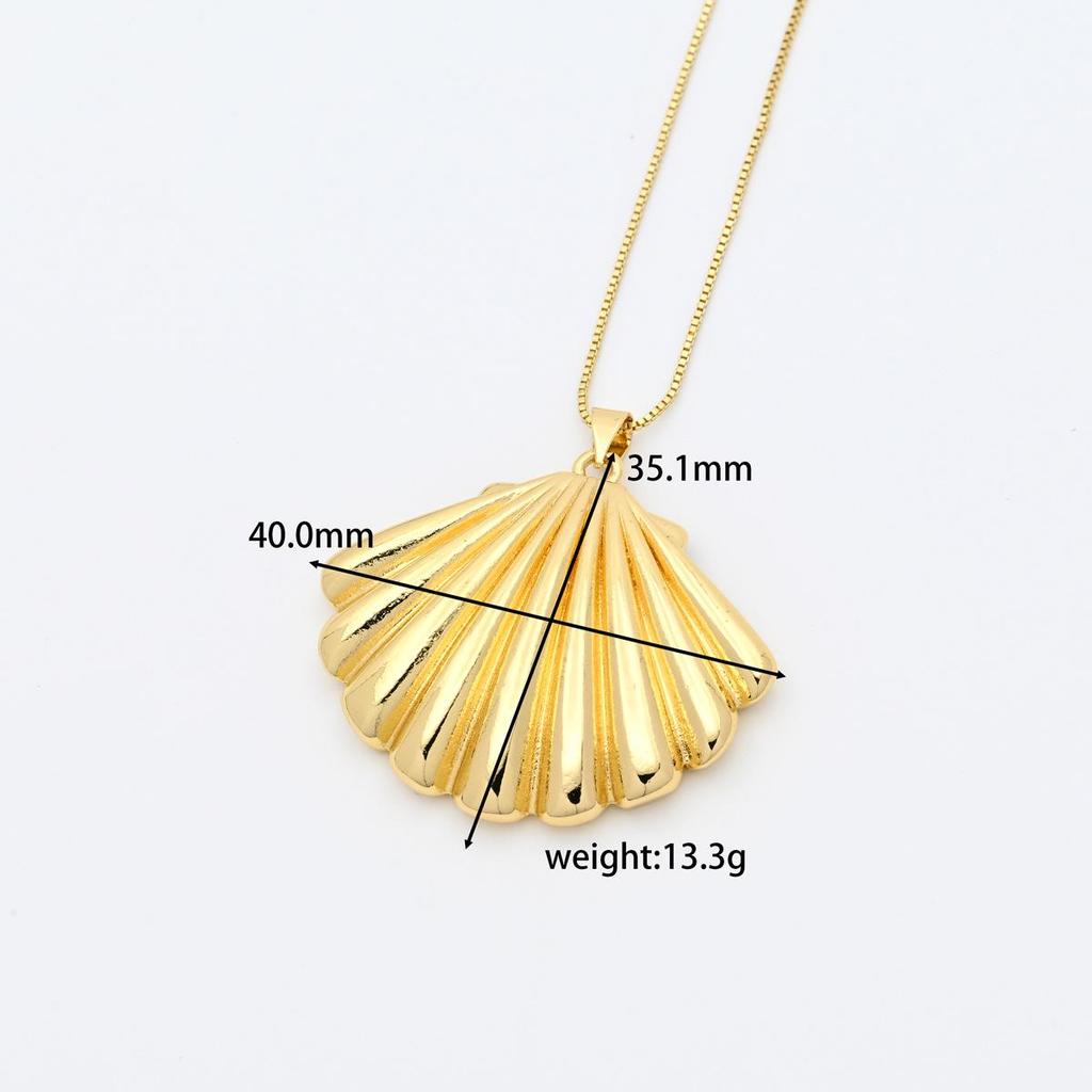 European Ocean Life Starfish & Shell Gold-Plated Clavicle Pendant