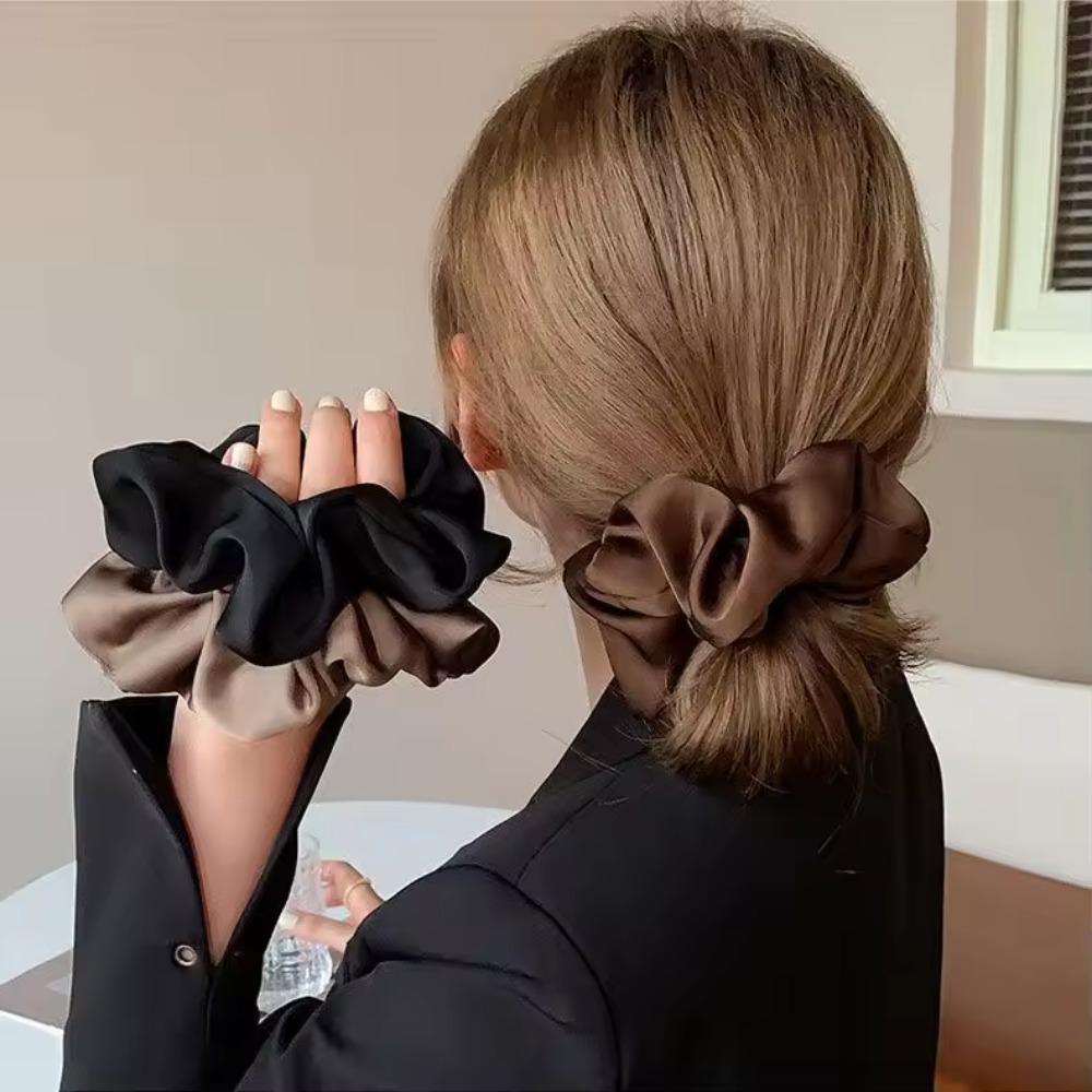 Silk Satin Hair Scrunchies for Women Girls, Korean Style Elastic Hair Ties, Soft Ponytail Holder, Fashion Daily Hair Accessories