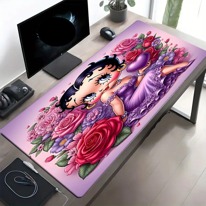 Doll Print Mouse Pad, Anti‑Slip Desktop Keyboard Mat, for PC Laptop Gaming Working Daily Use, Cool Festival Surprise Gift