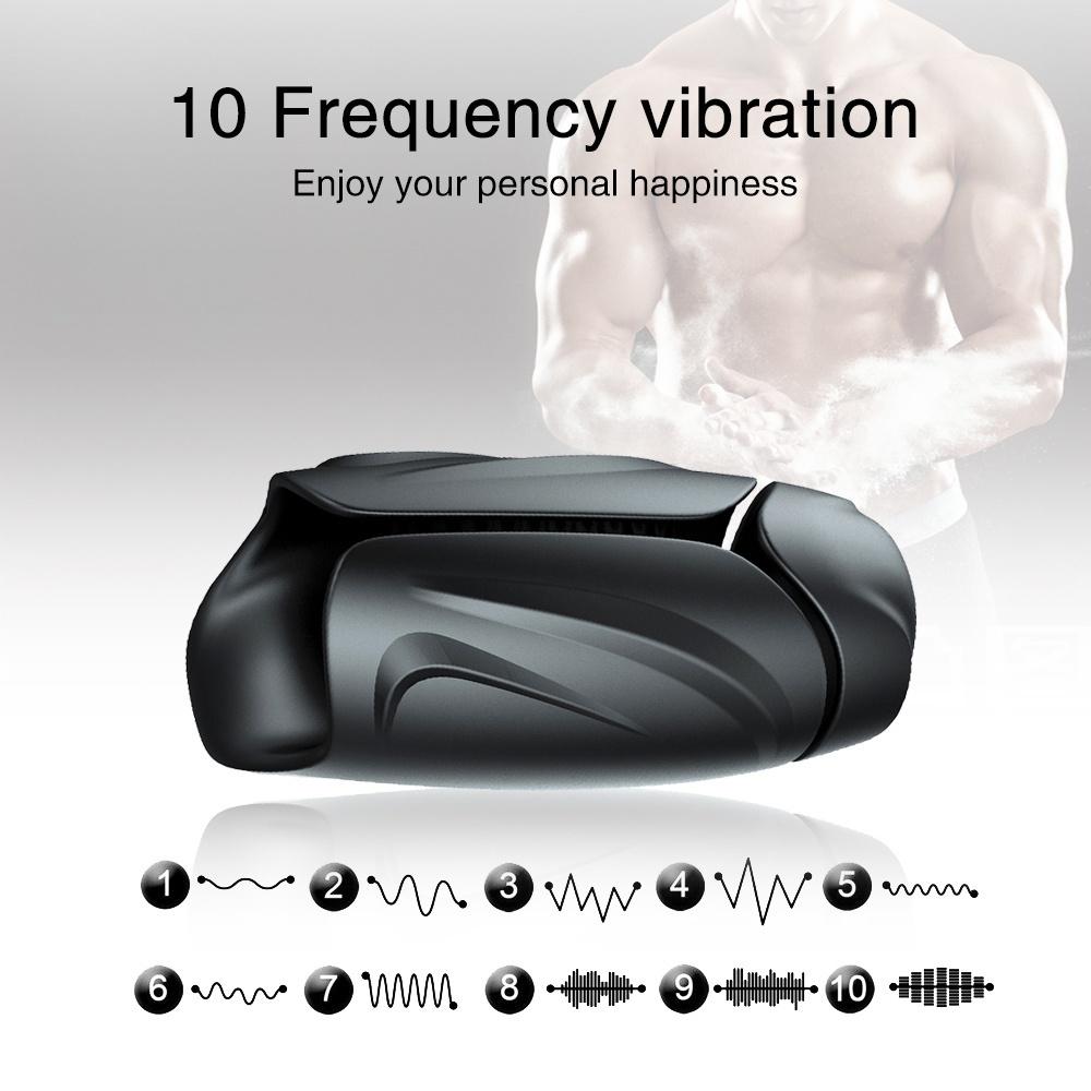 Mužská masturbace Cvičení penisu Masáž Stimulace penisu Sexuální hračky pro muže Vibrátor USB nabíjecí silikonový masturbátor Dospělý orgasmus
