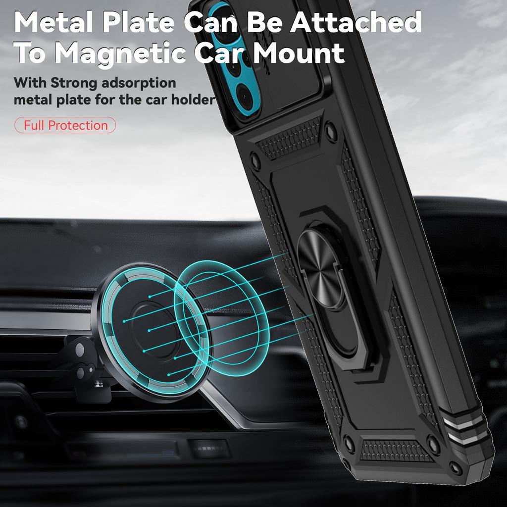 For Motorola Moto G22 Case  Magnetic Ring Shockproof Armor Phone Cases For MotoG22 G22 G 22 Slide Lens Camera Protect Cover