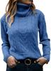 2026 Autumn/Winter Retro High Neck Solid Color Knit Sweater for Women