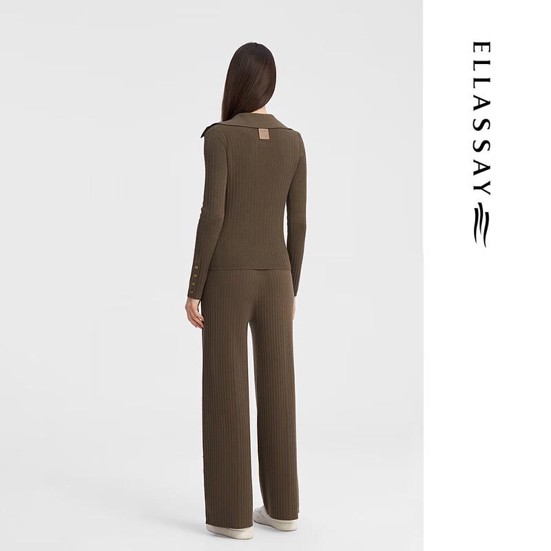 ELLASSAY Women's High-Waist Straight Merino Wool Pants