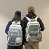 Contrast Color Waterproof Backpack Campus Style Large Capacity School Bag Computer Bag For Teenagers Students