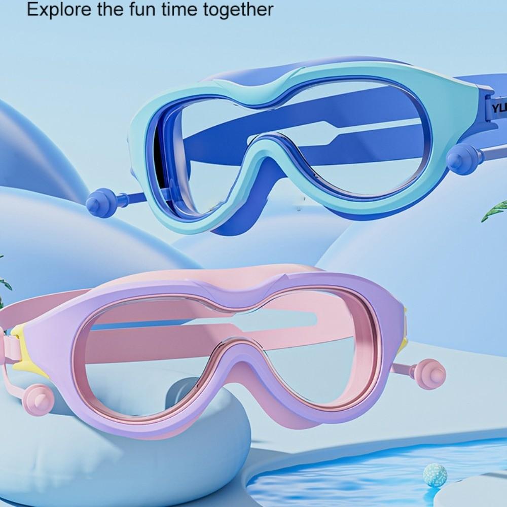 Large Frame Kids Swim Goggles with Ear Plug Diving Goggles Set Swimming Goggles  Boys and Girls