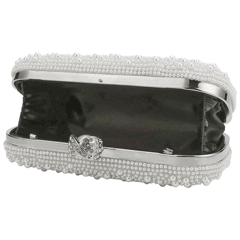 Women's Evening Handbags Pearl Beaded Clutch Purse Wedding Bridal Clutches Party Prom Lady Crossbody Shoulder Bag