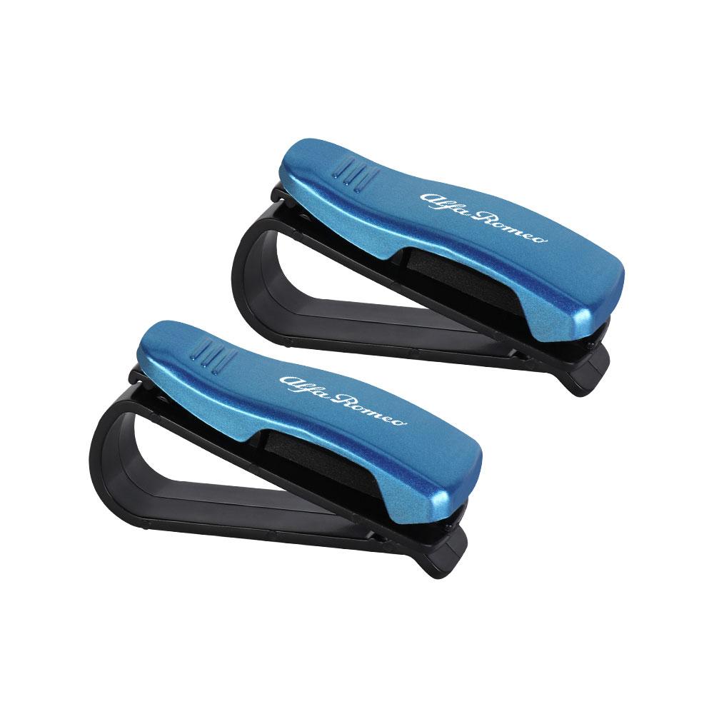 2pcs Car Sun Visor Glasses Clips Sunglasses Card Holder Accessories For Alfa Romeo Stelvio Giulia Giulietta 159 147 MiTo valve wzvc44