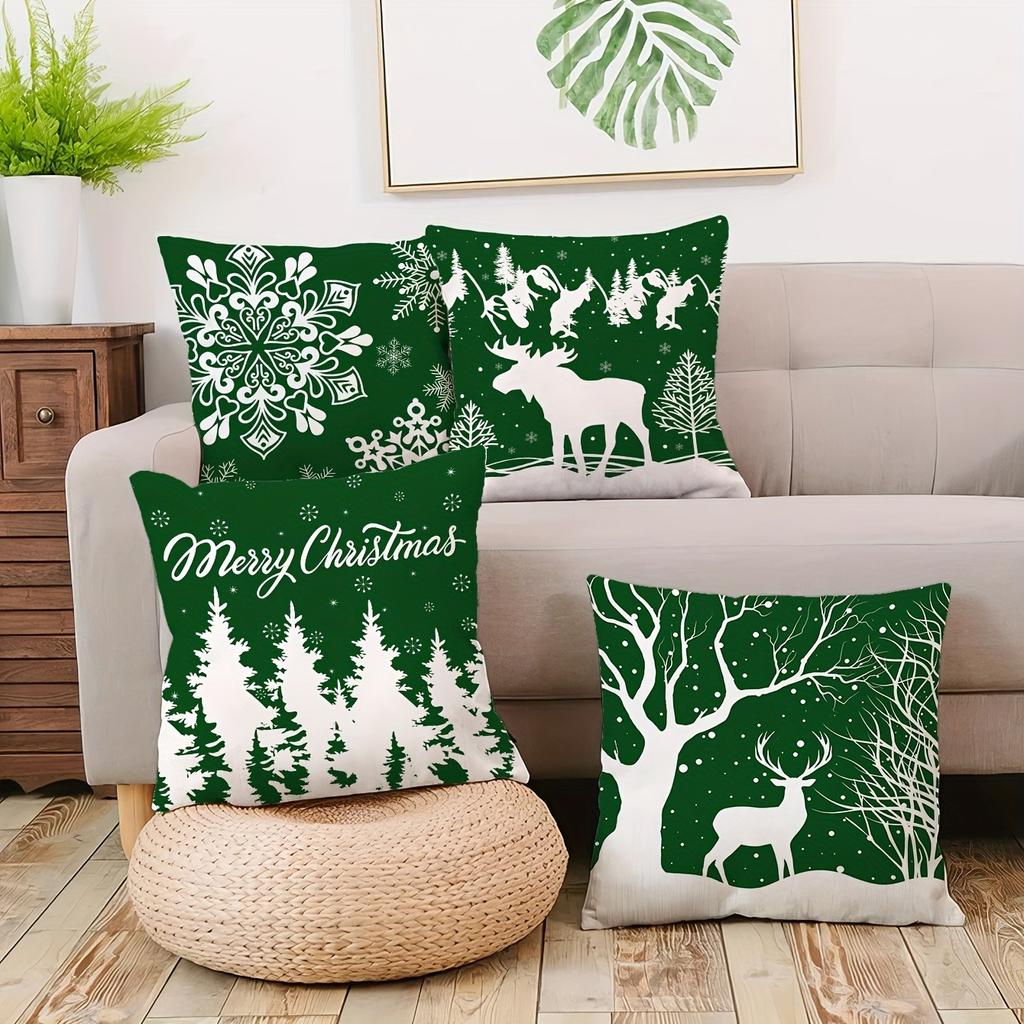 Merry Christmas and New Year decoration Pillowcase Winter Snowflake Reindeer pillow cover Sofa cushion suite home decoration