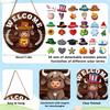 Rustic Upland Cow Wooden Welcome Sign with 35 Interchangeable Accessories for Seasonal Home Decoration Hanging