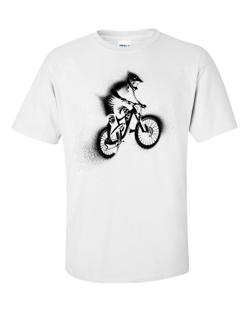 Particle Dot Stencil Mountain Bike Biking Biker MTB Road Cyclist Bicycle TShirt 2XL