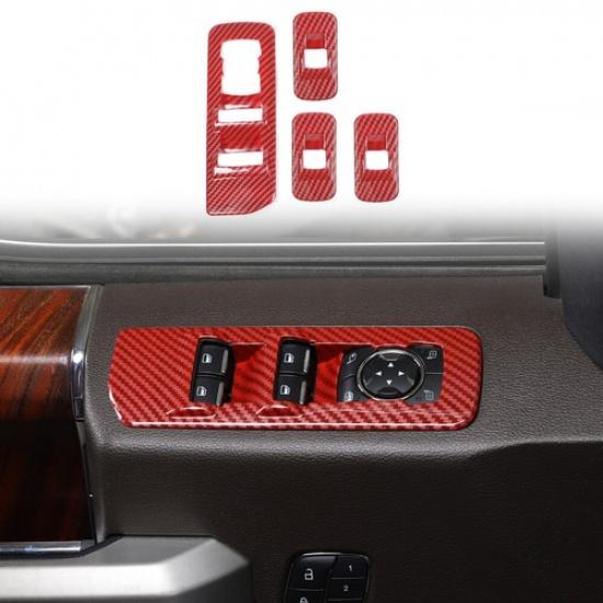 4pcs Car Window Lift Adjust Panel Switch Trims Accessories For Ford F150 2015-20