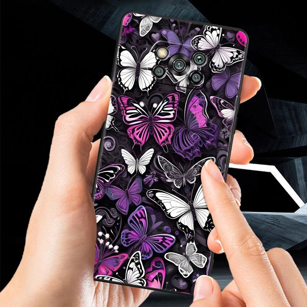 Fashionable Butterfly Flower Pattern Phone Case Cover  for Xiaomi Poco F7 Ultra F6 F5 F4 F3 X6 X5 X4 X3 NFC C51 C55 GT Soft TPU