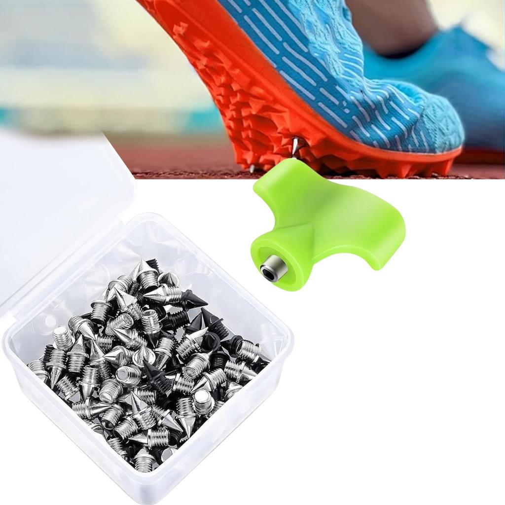 100 Pieces Golf Shoe Spikes Replacement Cleats with Wrench Alloy Steel Anti Portable Universal