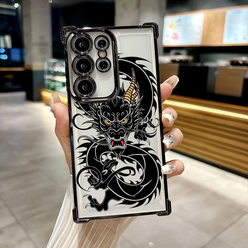 Fashion Dragon Tattoo Art Funda For Samsung S26Ultra Phone Case For Galaxy S25 FE S26 S24 S23 S22 S21 Ultra S20 Plus Clear Cover