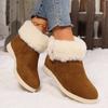 Stivali da neve taglia grande da donna autunno inverno nuovi stivali da neve spessi in peluche rovesciato stivali di cotone scarpe di cotone da donna