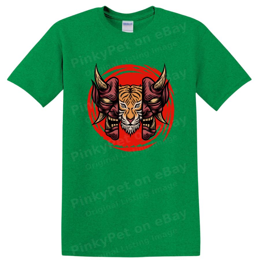 Tiger and Demon Graphic T Shirt Art Vintage Style for Cool Tee Lovers