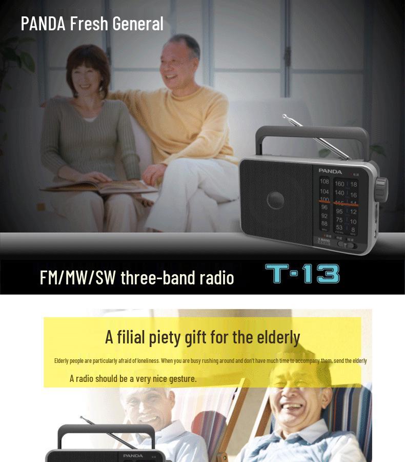 PANDA T-13 Compact Analog FM/MW/SW Radio for Seniors