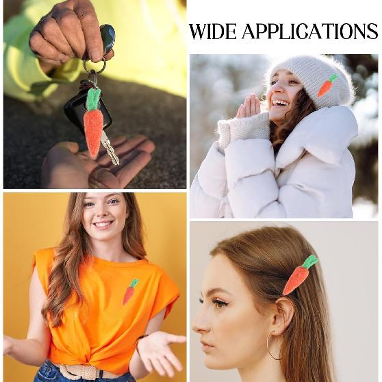 CHGCRAFT 5 Pcs Wool Felt Carrots with Leaves Handmade Easter Ornament for Crafts Autumn Thanksgiving Halloween Party Favors Farmhouse Decor