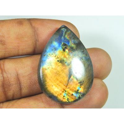 25X38MM Natural Labradorite Pink Purple Flashy Pear Cabochon Loose Gemstone SK-3276