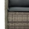 5-Cz. Gartenmöbel-Set mit Kissen, Grau, PE-Rattan