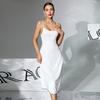 Einfarbiges Milchseiden-Nachthemd Schwarz/Weiß Rückenfrei Pflegeleicht Damen-Loungewear 930 Klassische pflegeleichte Nachtwäsche für den täglichen Gebrauch