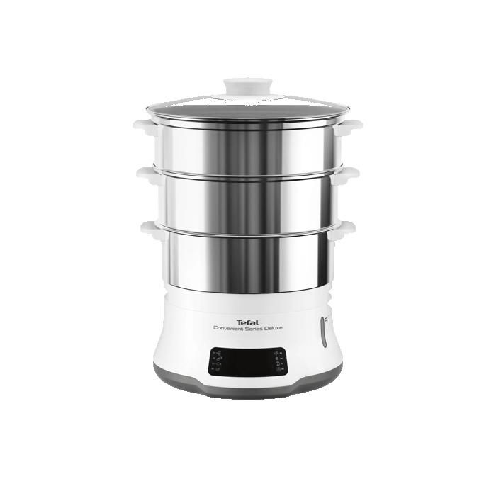 Le cuiseur à vapeur deluxe convenient series de tefal, écran tactile facile à utiliser, 8 programmes, cuisson à 3 niveaux