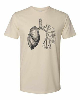 Cottage Cult Clothing Tee T Shirt Cotton Medical Anatomy Victorian Art Lungs #1