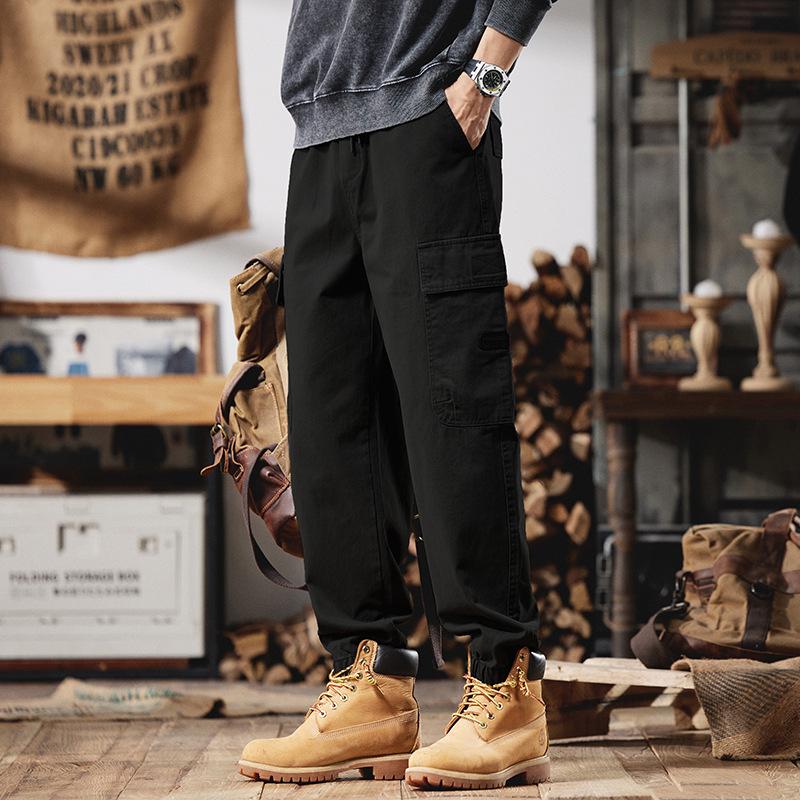 Men's Retro Work Pants: 2025 Heavyweight Fleece-Lined Casual Trousers for Autumn/Winter
