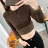 2025 Women's Warm Plus Velvet Round Neck Fleece Sweater: Stylish Autumn/Winter Knit Pullover