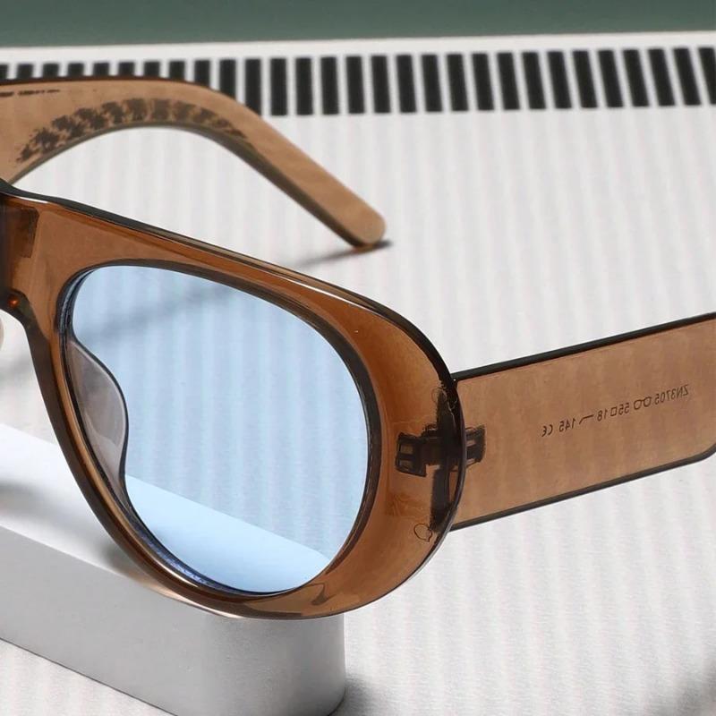 Fashion New Retro Oval Large Frame Sunglasses Fashion Accessories Minimalist Design  UV Resistant Sunglasses Female