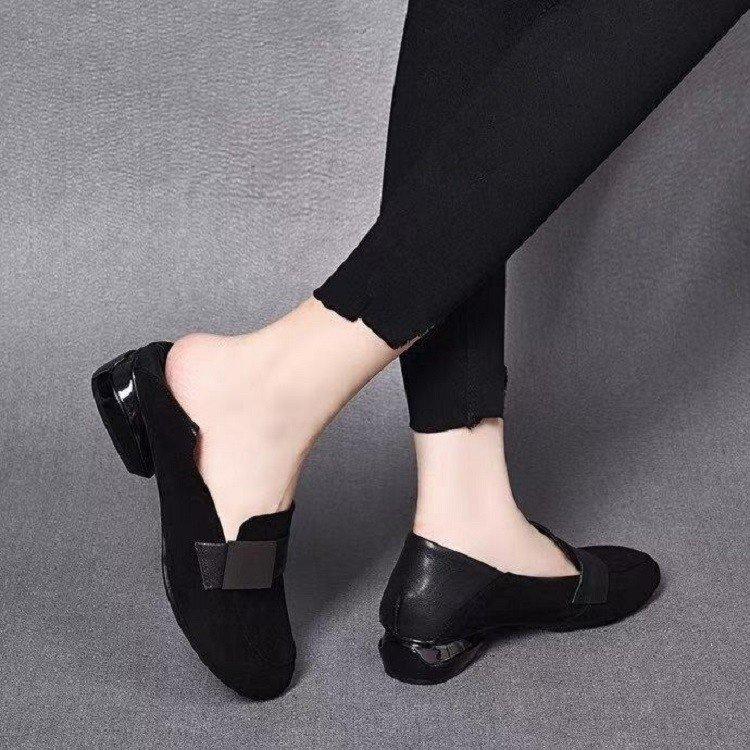 Soft sole soft surface comfortable single shoes autumn new soft leather Doudou shoes thin shoes matte leather
