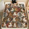 1PC Retro Animal Art Print Flannel Blanket, High Quality All Seasons, Home Decor, Warmth and Comfort, Perfect for Christmas Gifts
