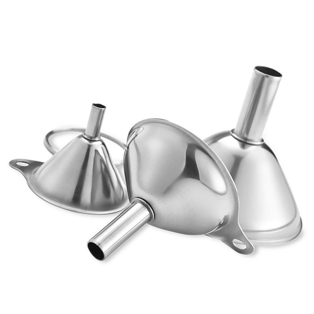 3 Pcs Stainless Steel Mini Funnels Stainless Steel Kitchen Funnel Set for Filling Small Bottles Miniature Bottles