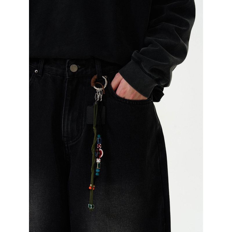 Madwitch Retro Washed Bootcut Denim Men's and Women's Loose Casual Wide Leg Straight Black Pants Ins