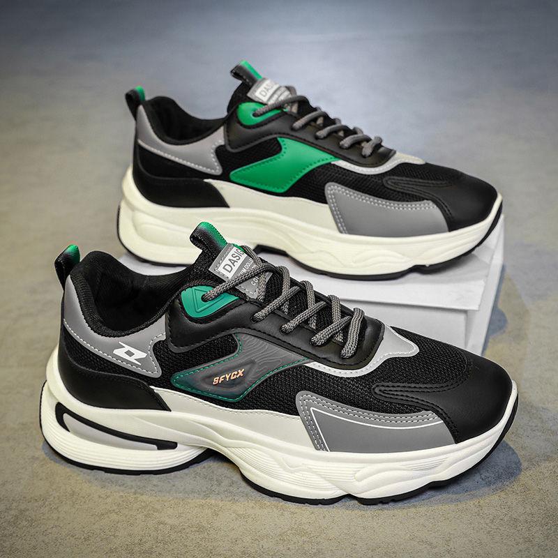 2025 men's shoes summer breathable versatile deodorant wear-resistant mesh sports leisure wind thick-soled teen dad trendy shoes