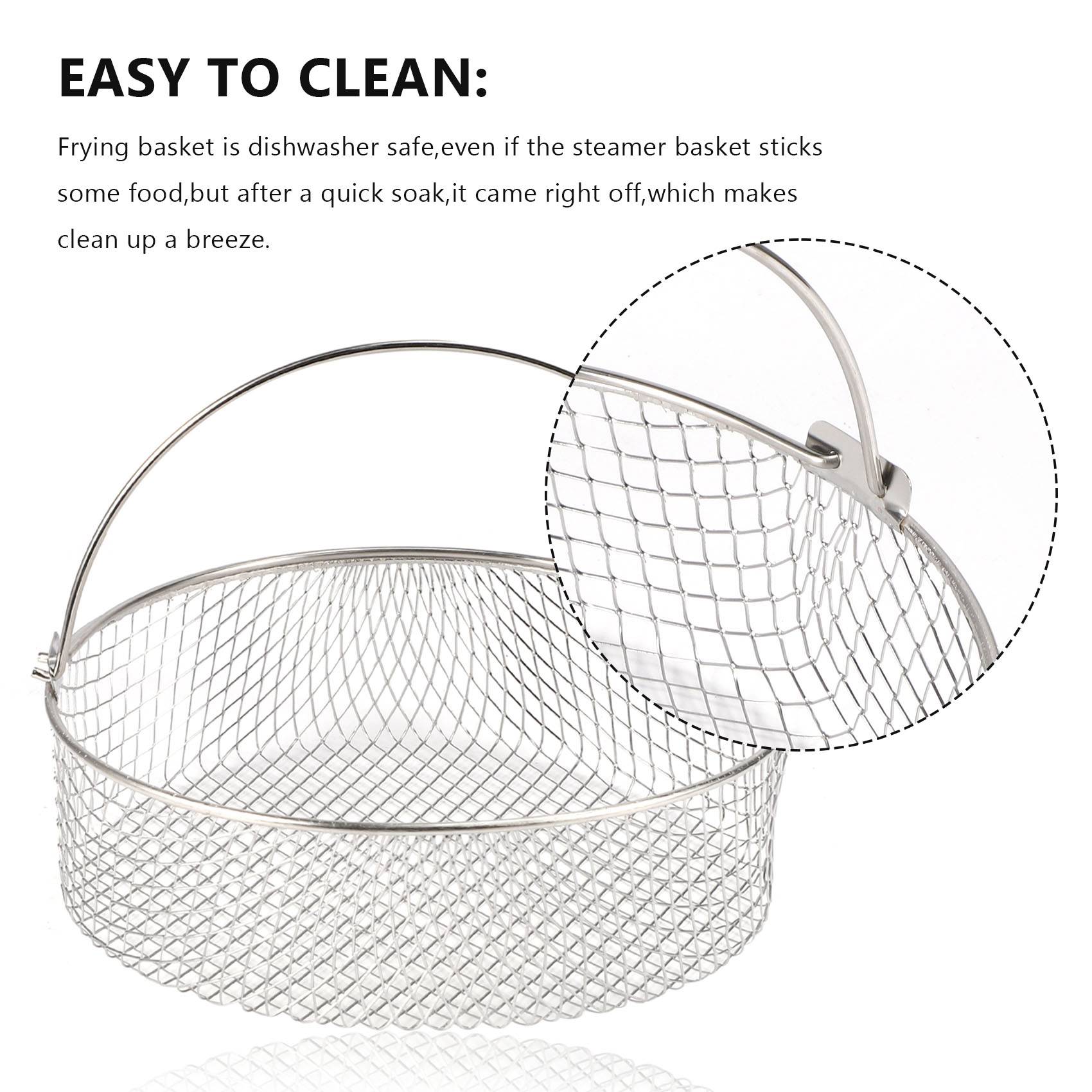 AAAF Air Fryer Basket For Mesh Steamer Basket For Ninja Foodi 6.5, 8Qt,Air Fryer Basket,Air Fryer Crisping Basket With Handle серебряный