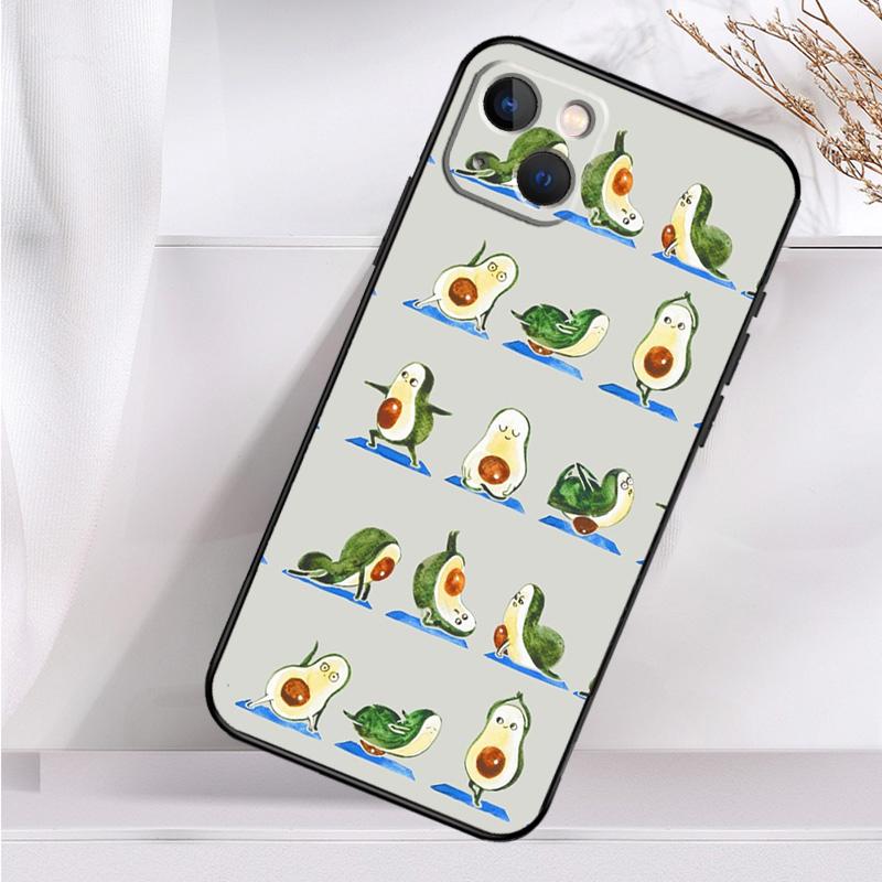 Avocado Yoga Funny Pattern Shockproof Case For iPhone 17 Pro Max 11 14 15 16 Plus 12 13 Mini 16e 17 Air Phone Cover