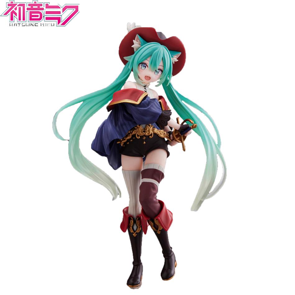 Anime Hatsune Miku Figure Fairy Tale Wonderland Hatsune Miku Puss in Boots Kawaii Action Figure Adult Collection Model Toy Gift