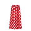 Women's Summer Fashion Casual Big Wave Dot Printing Elastic Waist Big Swing Pocket Long-skirt