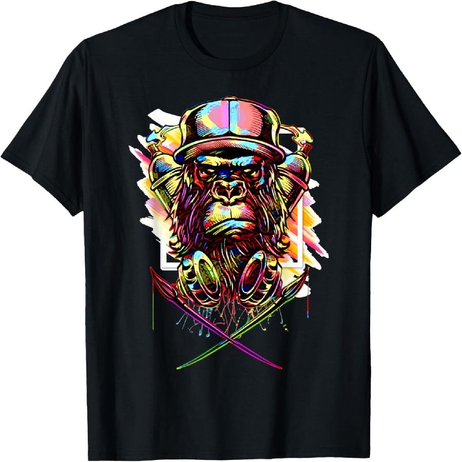 

Street wear art Graffiti Angry Gorilla T-Shirt XXXXXL чорний