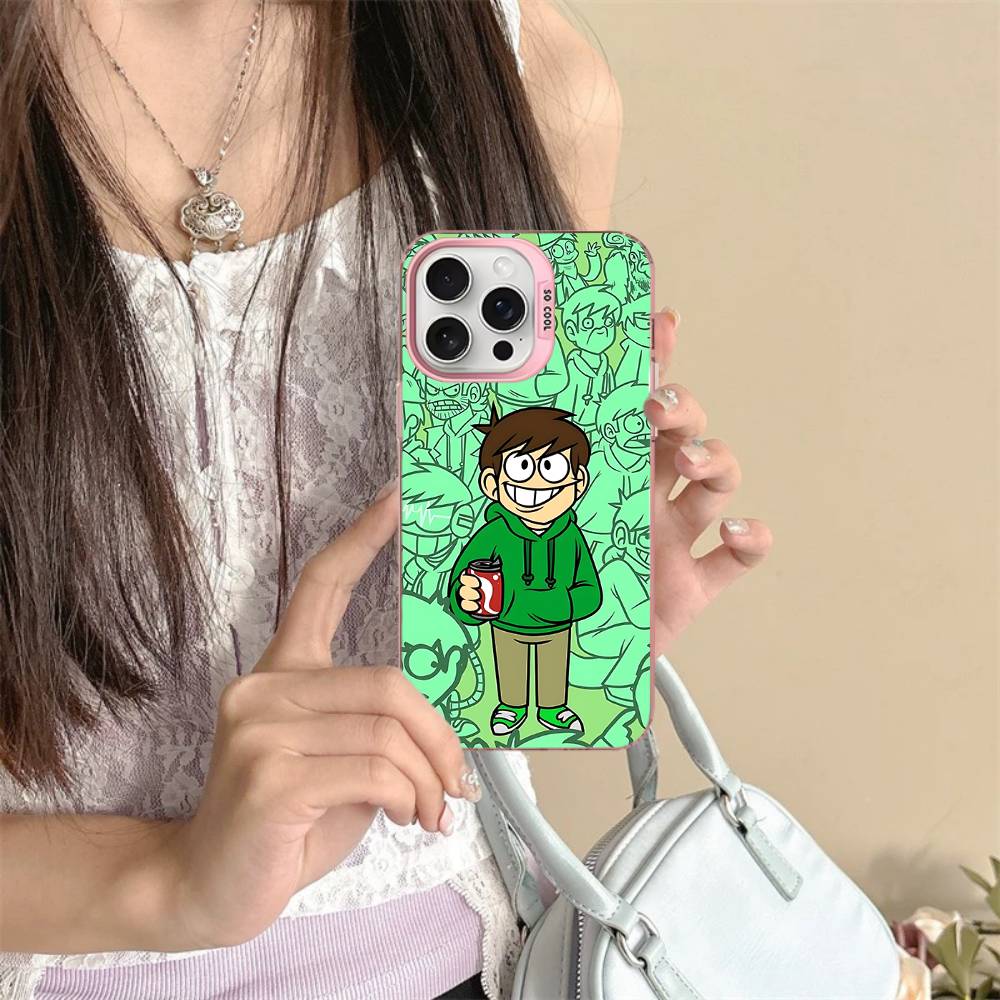 Cartoon Cute E-Eddsworlds Phone Case For IPhone 17 16 15 14 11 12 13 Pro Max Plus Pro Colored Silver Cover