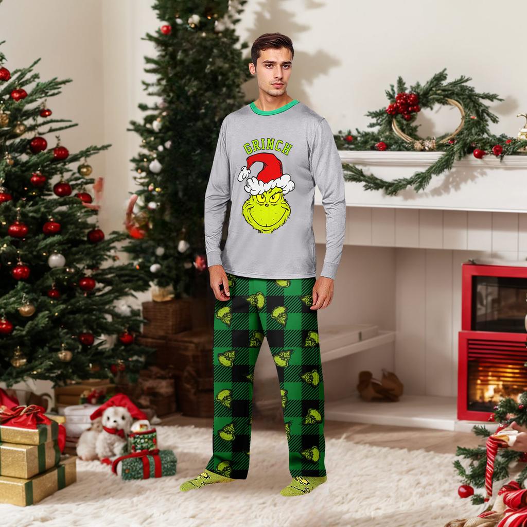 Parent-child Christmas Print Home Suit Long-sleeved Top And Pants