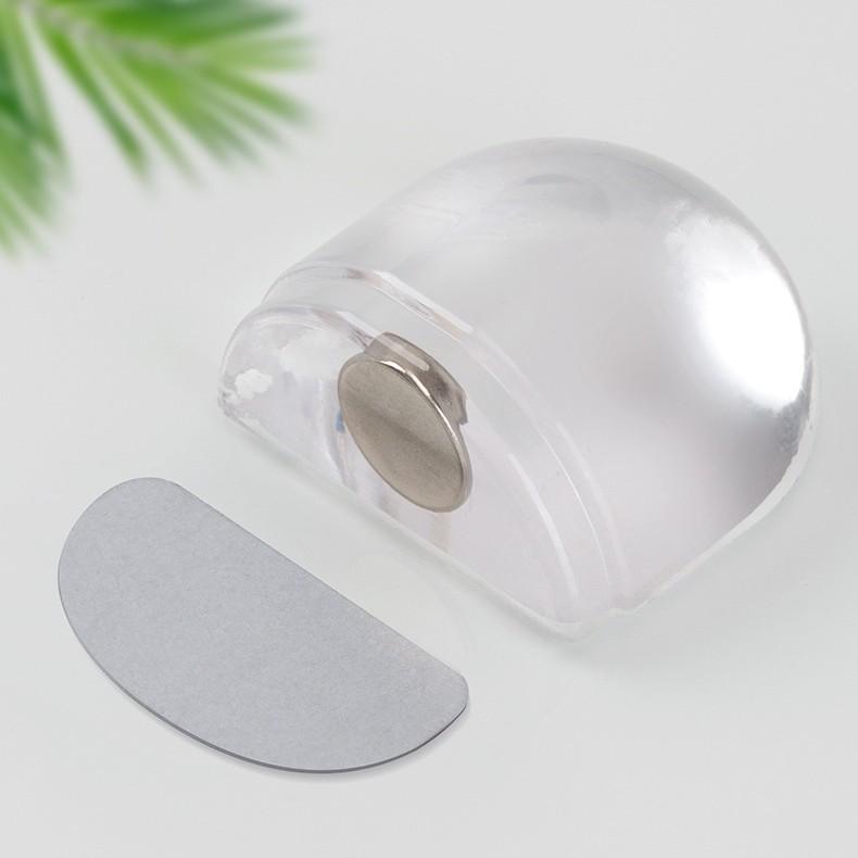 Punch-Free Silicone Door Stopper: Transparent, Adhesive, Anti-collision, Safe, Silent Flat Head Bumper