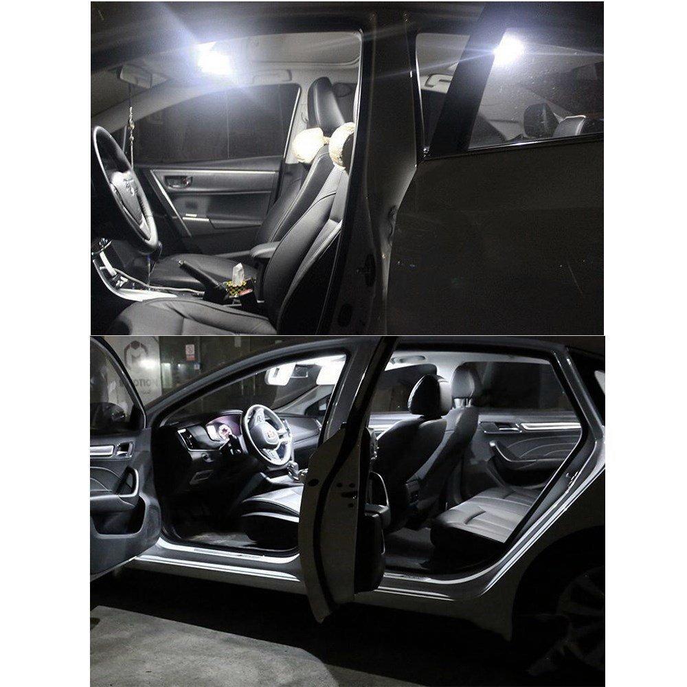 Ever-Bright 9SMD 5050 White LED Room Lamp Dome Light with 3 Adapters 6 Pcs