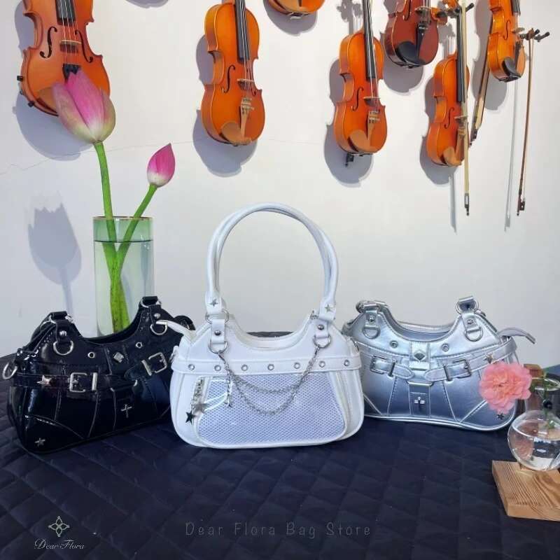 Y2k Fashion Women Shoulder Bag Cute Sweet Ita Bag Lolita Girls Transparent Pocket DIY Display Handbag Fashion Underarm Bag Purse