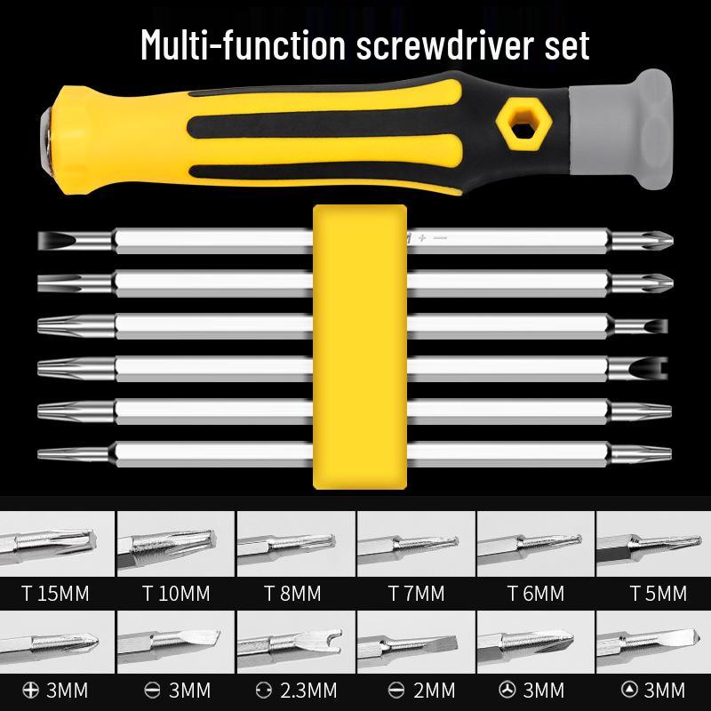 Multi-Function Small Screwdriver Set: Phillips, Torx, Triangle, Slotted, Double-Ended