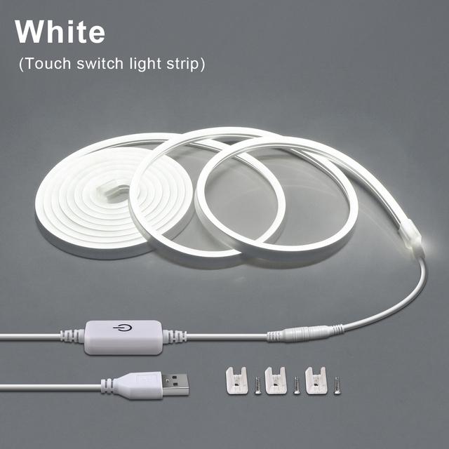 

Неоновый светодиодный светильник с регулируемой яркостью, полоса для шкафа, кухонная полка, кладовая, витрина, спальня, шкаф, подсветка, лампа, сенсорный датчик движения, переключатель 1m