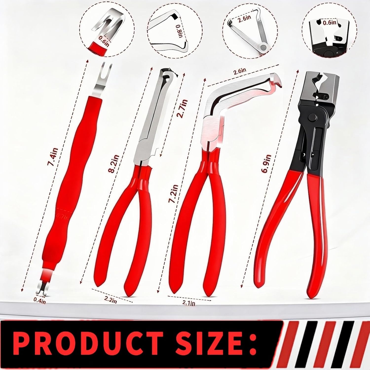 

Набор из 6 шт. автомобильных плоскогубцев для разъединения электрических контактов, инструмент для извлечения контактов, для снятия клемм и хомутов шлангов, эргономичный автомобиль с защитой от ржавчины United States